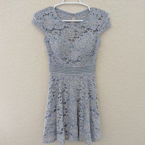 City Vibe Floral Textured Lined Tea Dress With Padding Key Hole Size 1